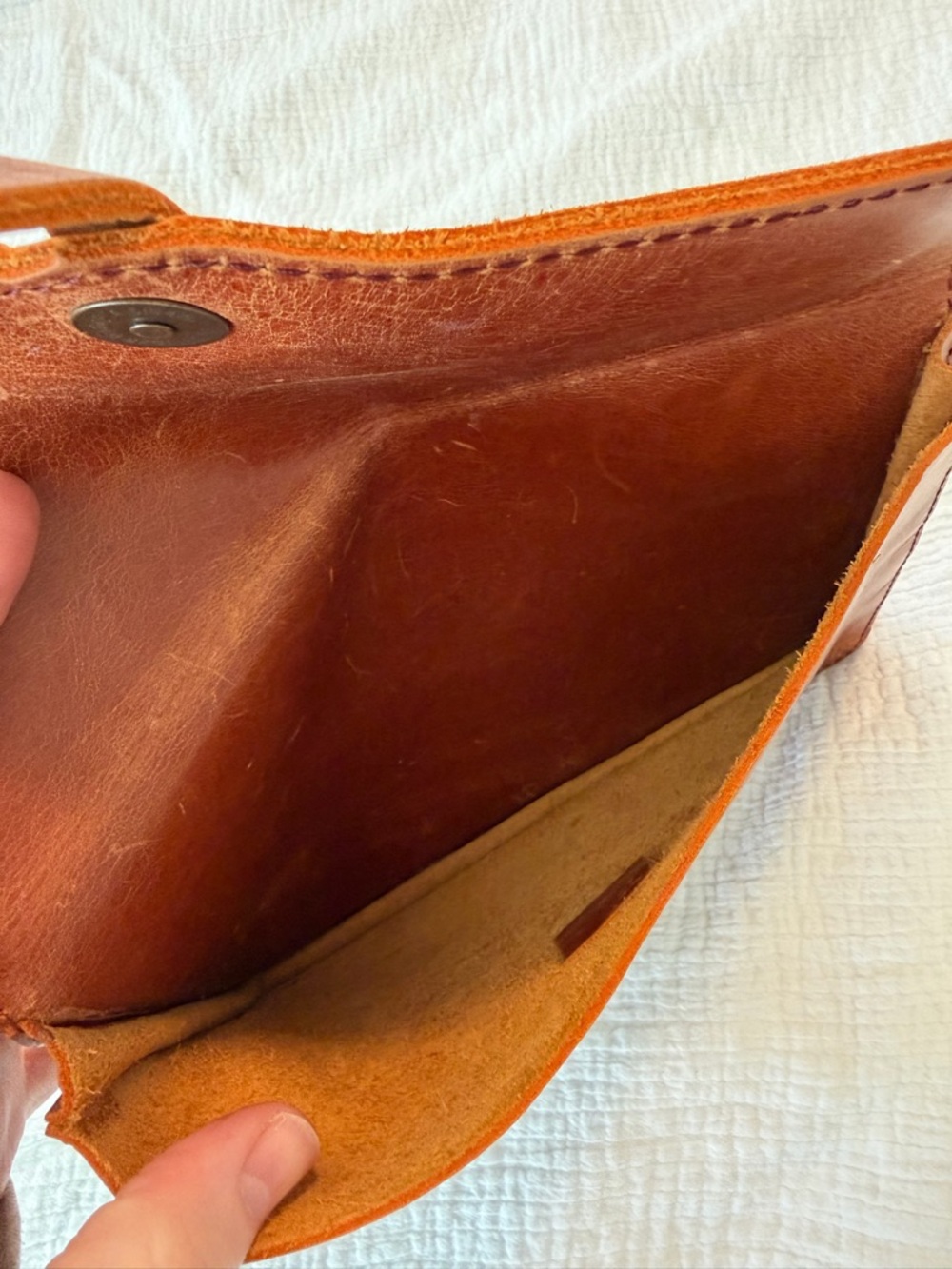 Magnolia Leather Envelope Clutch - Cognac Brown - Picture 3 of 3